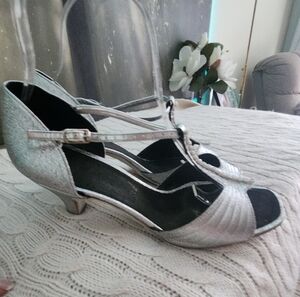 Silver Salsa Dance Shoes
